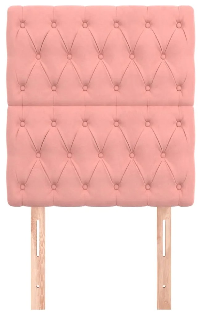 vidaXL Κεφαλάρι Ροζ Βελούδινο 80x7x118/128 εκ.