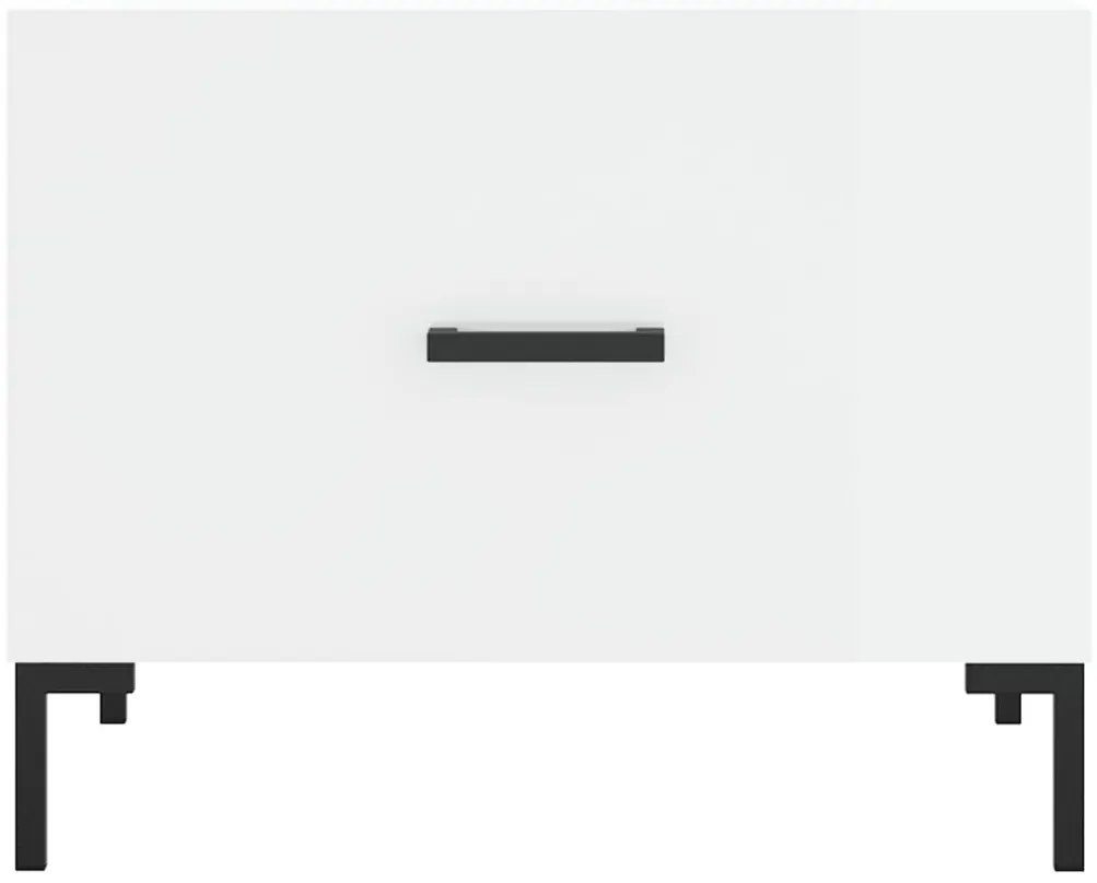 vidaXL Τραπεζάκι Σαλονιού Γυαλ. Λευκό 50 x 50 x 40 εκ. Επεξεργ. Ξύλο