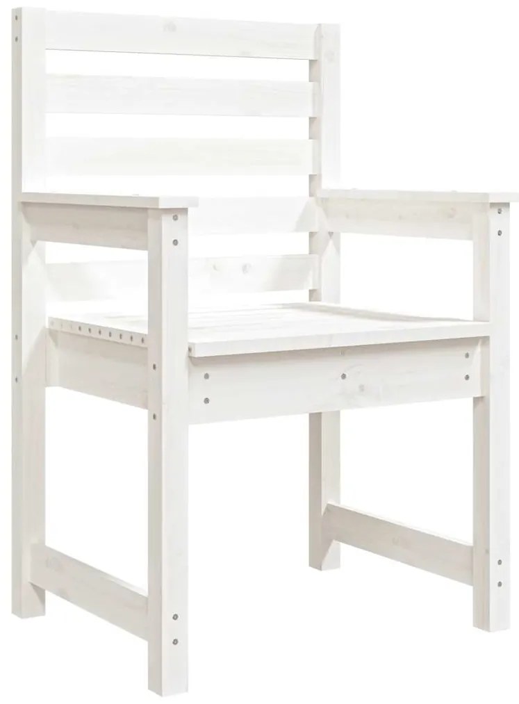 vidaXL Καρέκλες Κήπου 2 τεμ. Λευκές 60x48x91 εκ. Μασίφ Ξύλο Πεύκου