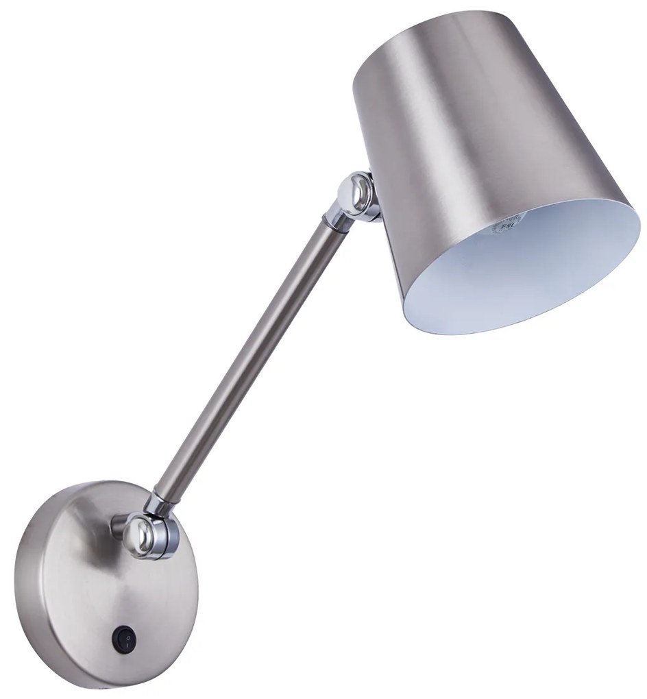 SE21-NM-33 DAVID NICKEL MATT WALL LAMP WITH SWITCHER B3