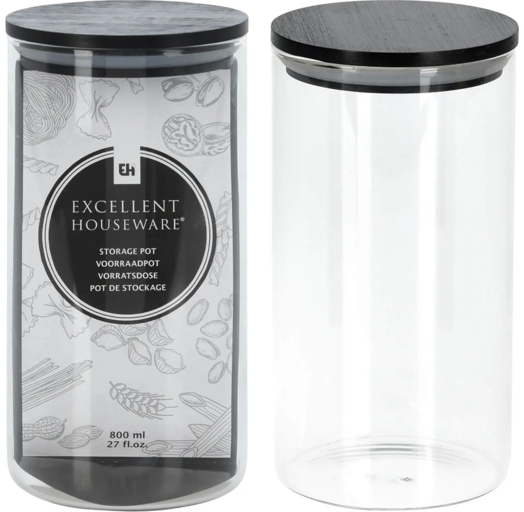 Γυάλινο δοχείο αποθήκευσης Excellent Houseware χωρητικότητας 800ml