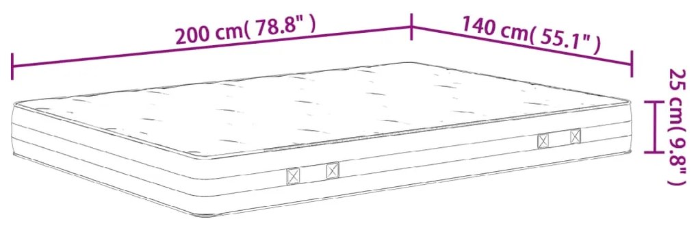 ΣΤΡΩΜΑ ΜΕ POCKET SPRINGS ΜΕΣΑΙΑ ΣΚΛΗΡΟΤΗΤΑ 140X200 ΕΚ. 372853