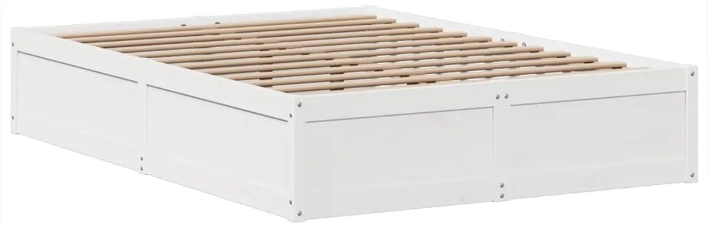 vidaXL Σκελετός Κρεβ. Χωρίς Στρώμα Λευκό 140x190 εκ Μασίφ Πεύκο