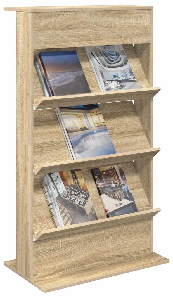 vidaXL Ράφι Περιοδικών με ράφι Δρύς Sonoma 70 x 41 x 126 εκ.