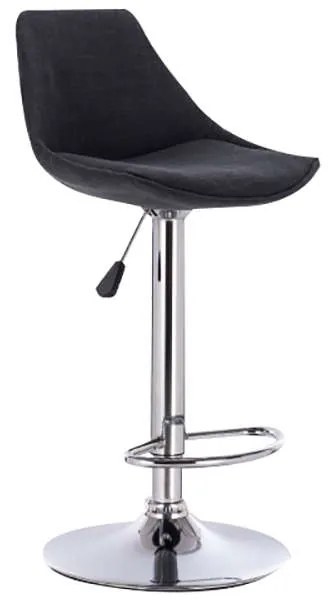 Σκαμπό Μπάρ 2τμχ Bar88 Black/Grey Ύφασμα 38x46x105εκ. ZITA PLUS 38Χ46Χ63-85/83-105εκ.