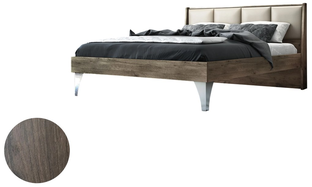 Intrahome Κρεβάτι "DIVA" διπλό σε χρώμα καστανιά 160x200 Intrahomesa-00652403