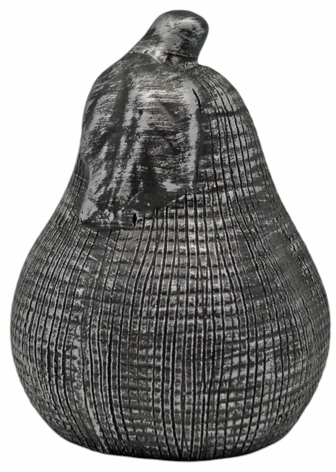 Διακοσμητικό Αχλάδι 840311 9x9x12,4cm Anthracite-Silver Ankor Ceramic