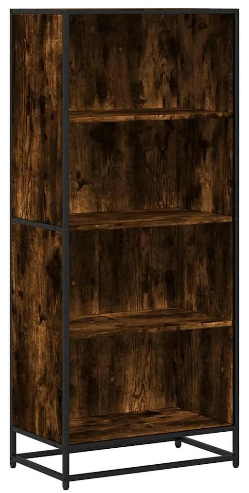 Βιβλιοθήκη καπνιστή βελανιδιά 60x35x139 cm Ξύλινη κατασκευή - Καφέ