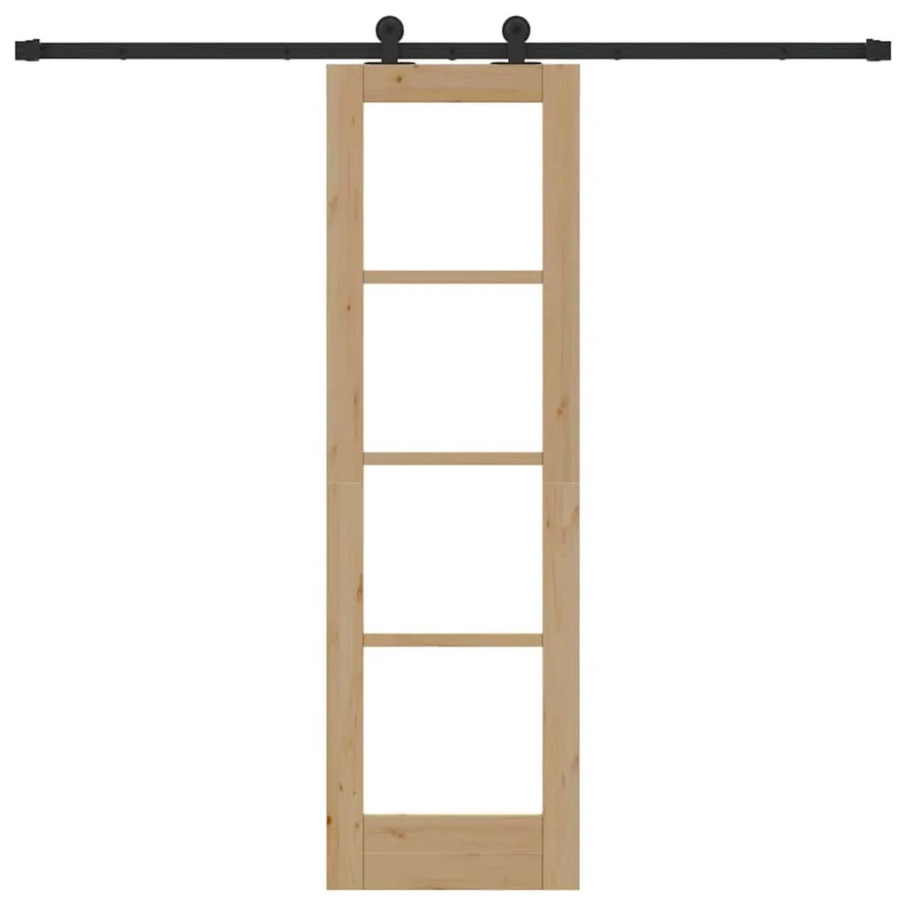 vidaXL Συρόμενη Πόρτα ORKDAL Καφέ 61 x 198.5 εκ. Ξύλο και μέταλλο