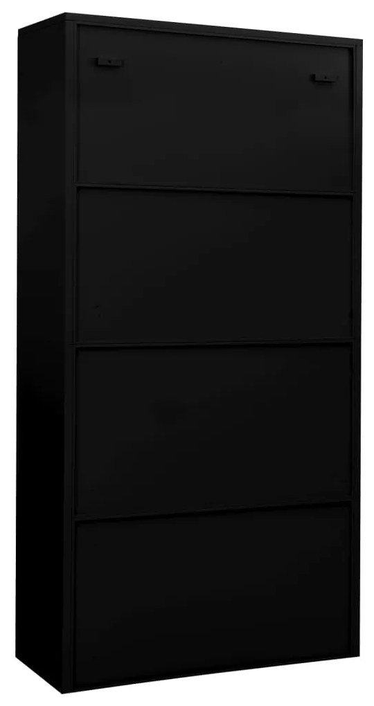 vidaXL Ντουλάπα Γραφείου Μαύρη 90 x 40 x 180 εκ. Ατσάλινη