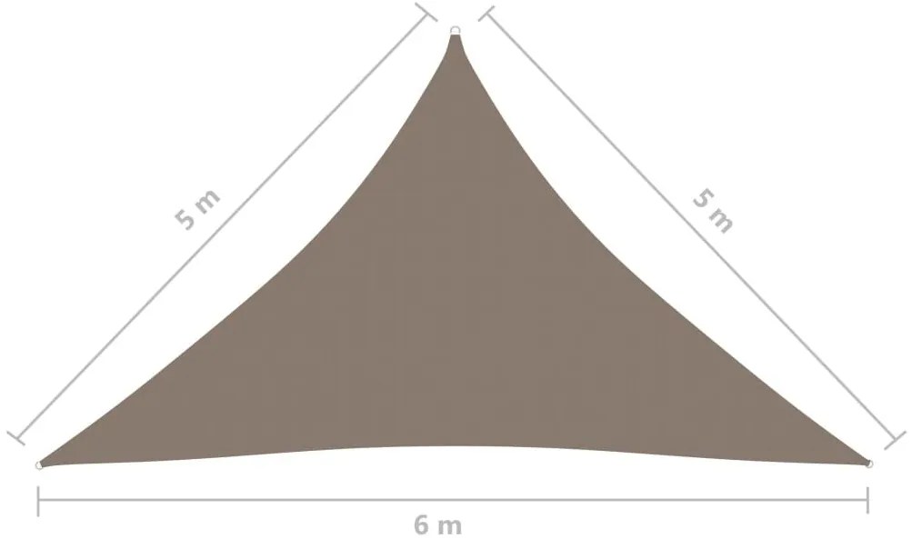 Πανί Σκίασης Τρίγωνο Taupe 5 x 5 x 6 μ. από Ύφασμα Oxford - Μπεζ-Γκρι