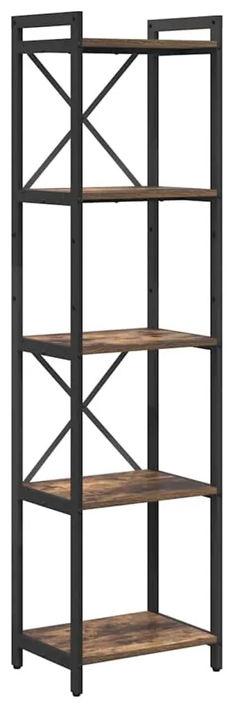 vidaXL Βιβλιοθήκη Καπνιστή δρυς 40 x 30 x 153 εκ Επεξεργασμένο ξύλο