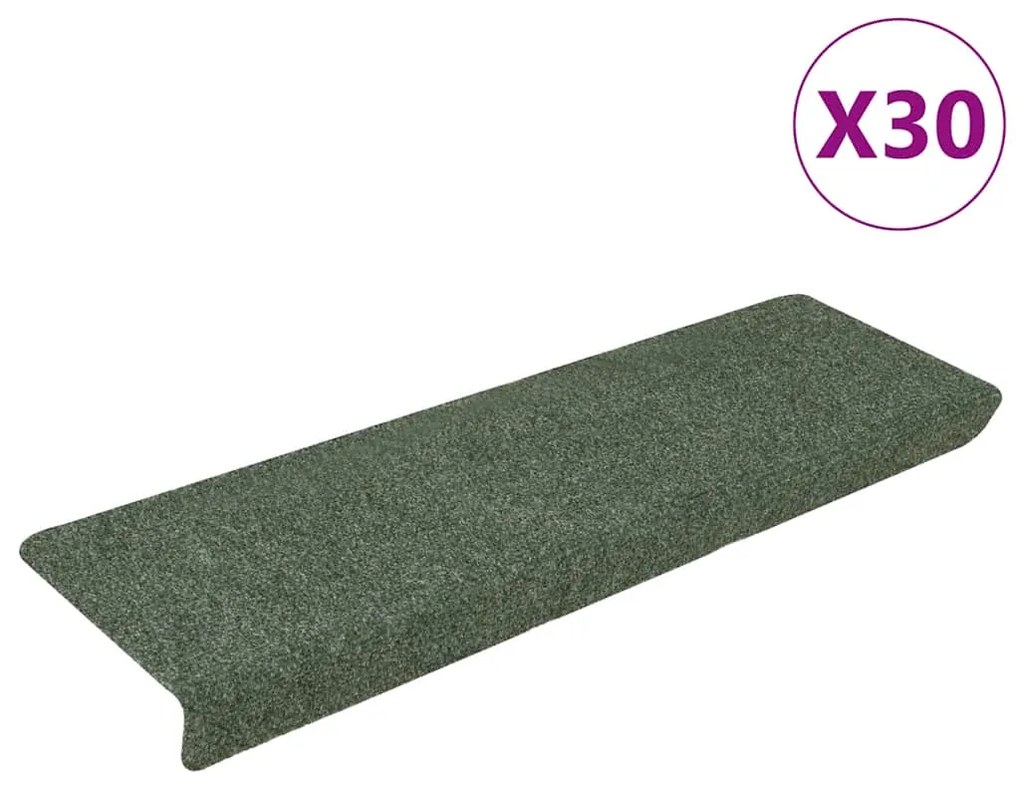 vidaXL Πατάκια Σκάλας Αυτοκόλλητα 30 τεμ. Πράσινο 65x21x4 εκ.