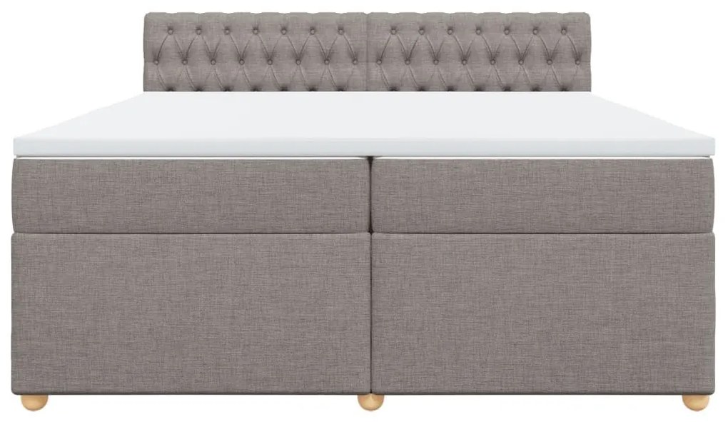 Κρεβάτι Boxspring με Στρώμα Taupe 200x200 εκ. Υφασμάτινο - Μπεζ-Γκρι