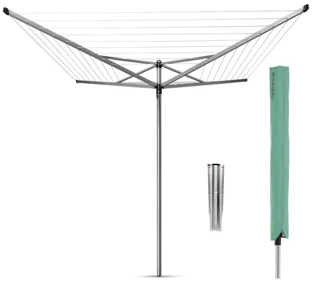 Brabantia TopSpinner για εξωτερικούς χώρους 90300263, 50 m, Μεταλλική ακίδα εκσκαφής, Θήκη, Ανθεκτική στη διάβρωση, Inox