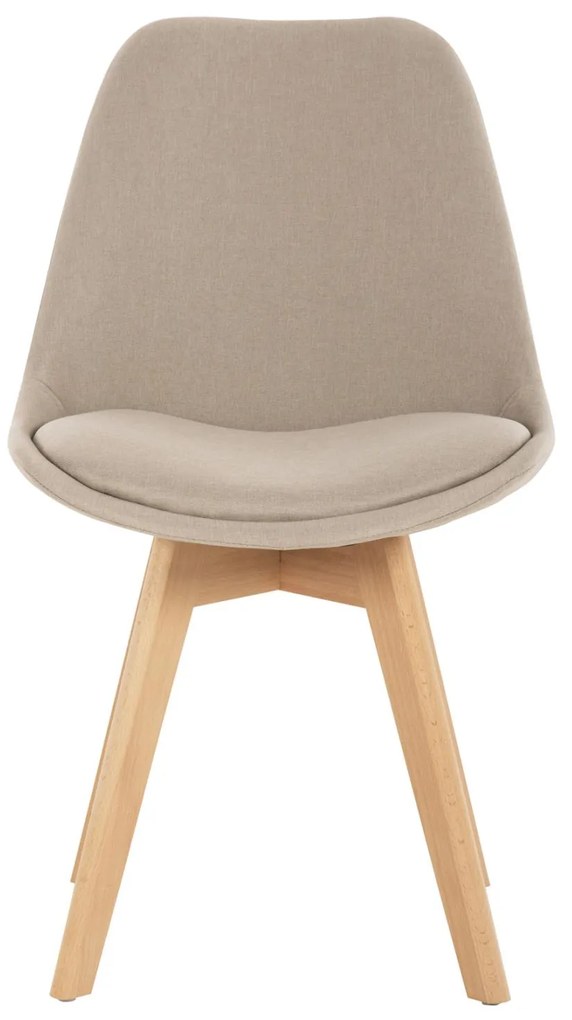 Καρέκλα VEGAS Πόδια Οξιάς και Μπέζ ύφασμα 48x58x80Υεκ. 4αδα 48x58x80 εκ.