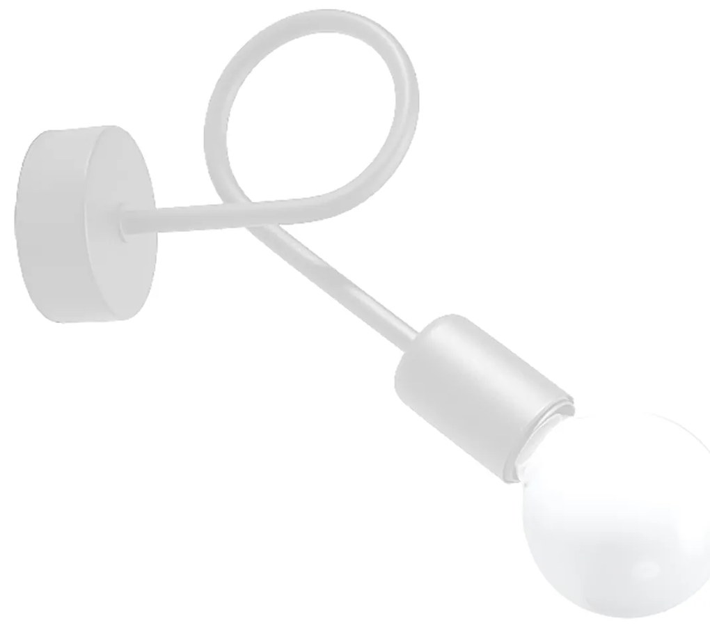 Φωτιστικό τοίχου LOOP λευκό ατσάλι/1xmax 15W LED