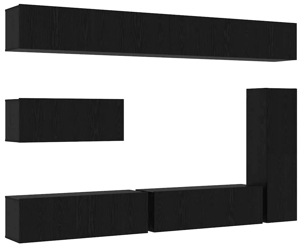 vidaXL Σετ επίπλου τηλεόρασης 7 pcs Μαύρη δρυς 30.5 x 30 x 110 εκ.