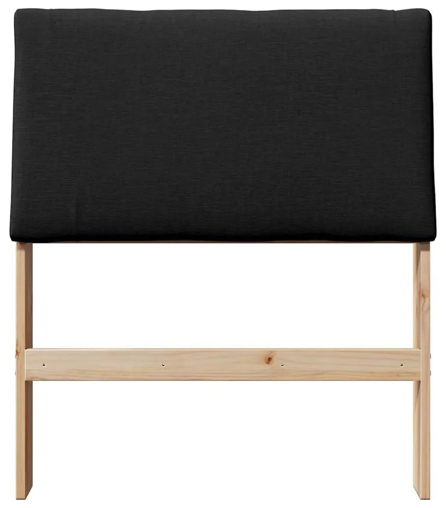 vidaXL Ταπετσαρισμένο κεφαλάρι Μαύρο 80 cm Στερεά ξυλεία πεύκου