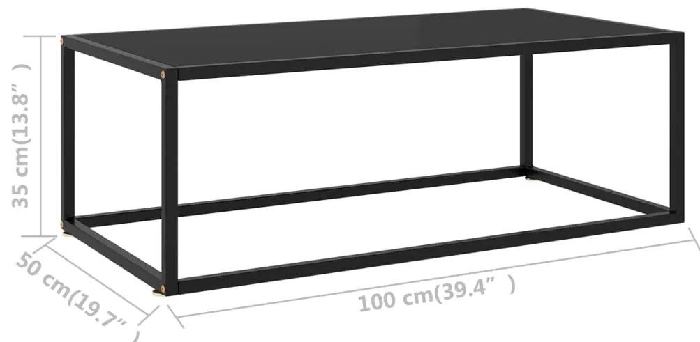 vidaXL Τραπεζάκι Σαλονιού Μαύρο 100 x 50 x 35 εκ. με Μαύρο Γυαλί