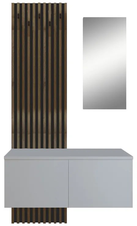 Έπιπλο εισόδου Arika pakoworld λευκό-sonoma 100x37x199.5εκ