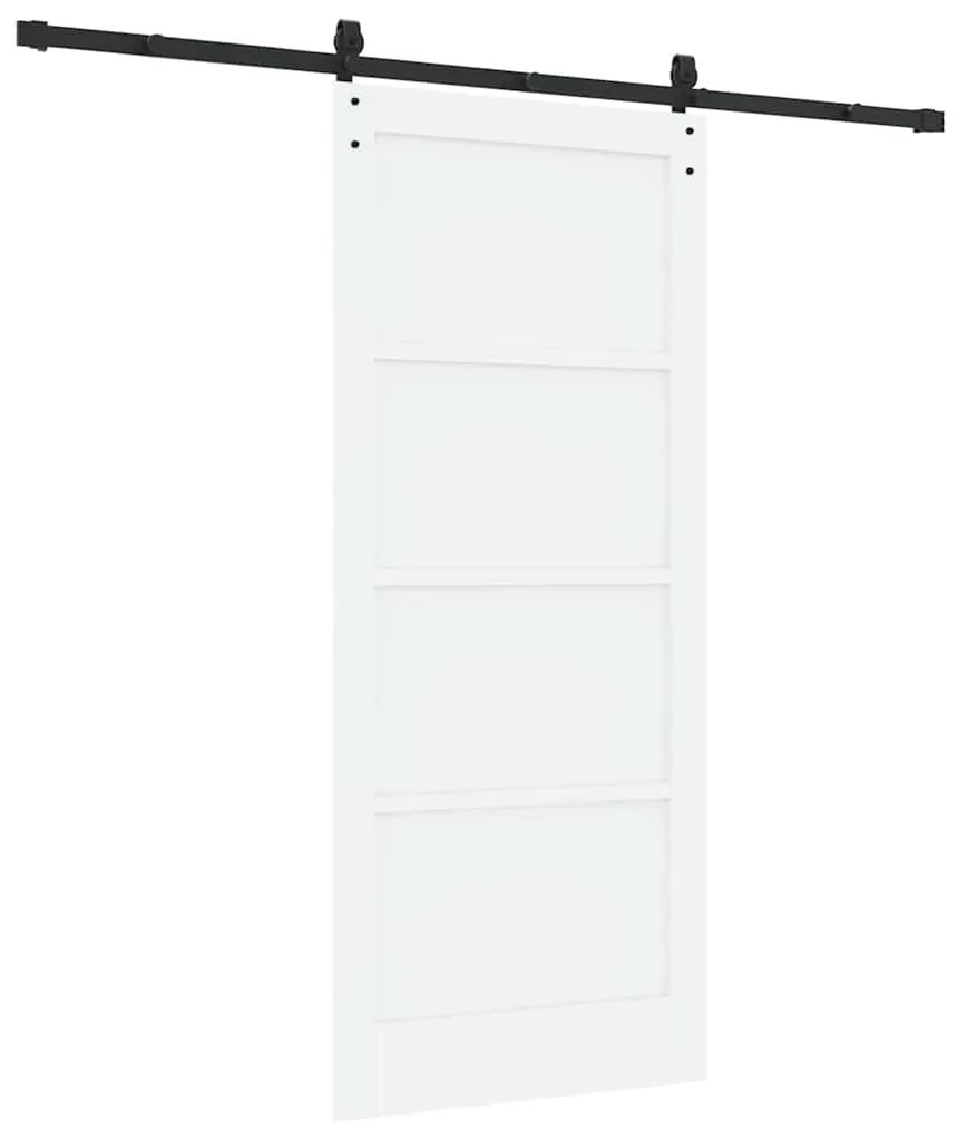 vidaXL Συρόμενη Πόρτα Λευκό και μαύρο 86 x 198.5 cm