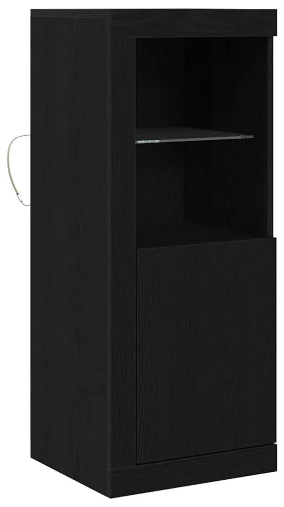 vidaXL Κονσόλα με LED Φώτα Μαύρο Δρυς 41x37x100 εκ.