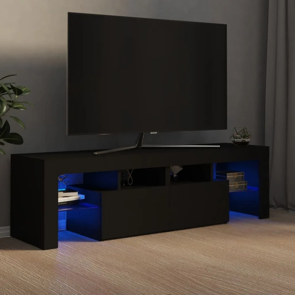 Έπιπλο Τηλεόρασης με LED Μαύρο 140 x 36,5 x 40 εκ. 804365