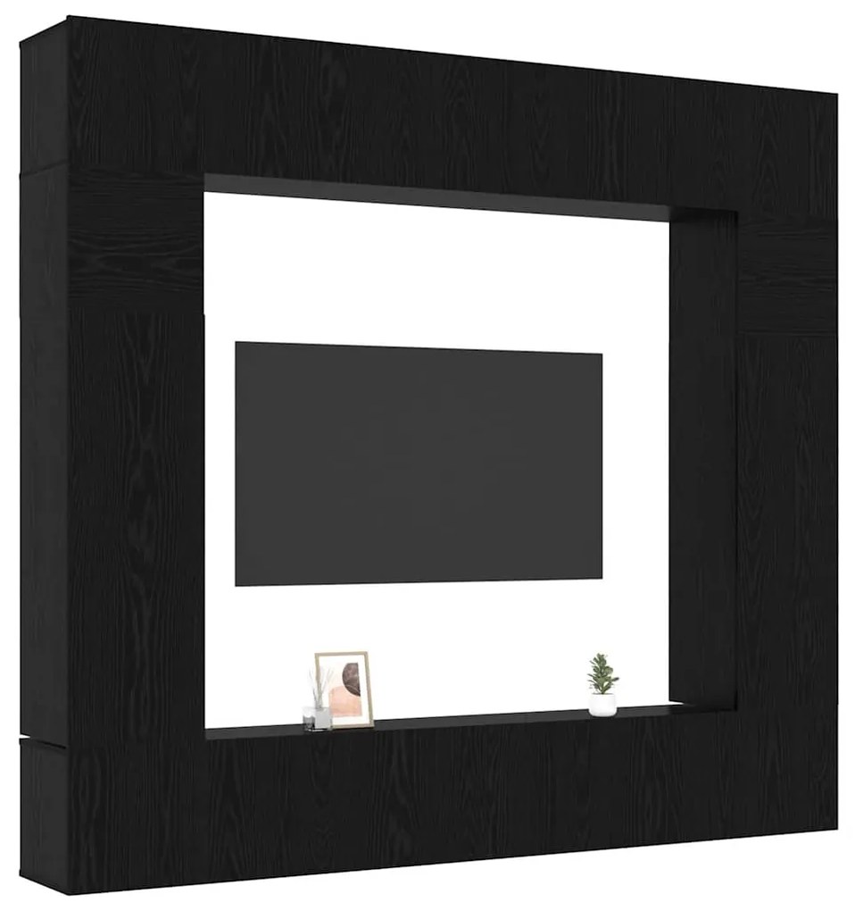 vidaXL Σετ επίπλου τηλεόρασης 8 pcs Μαύρη δρυς 100 x 30 x 30 cm
