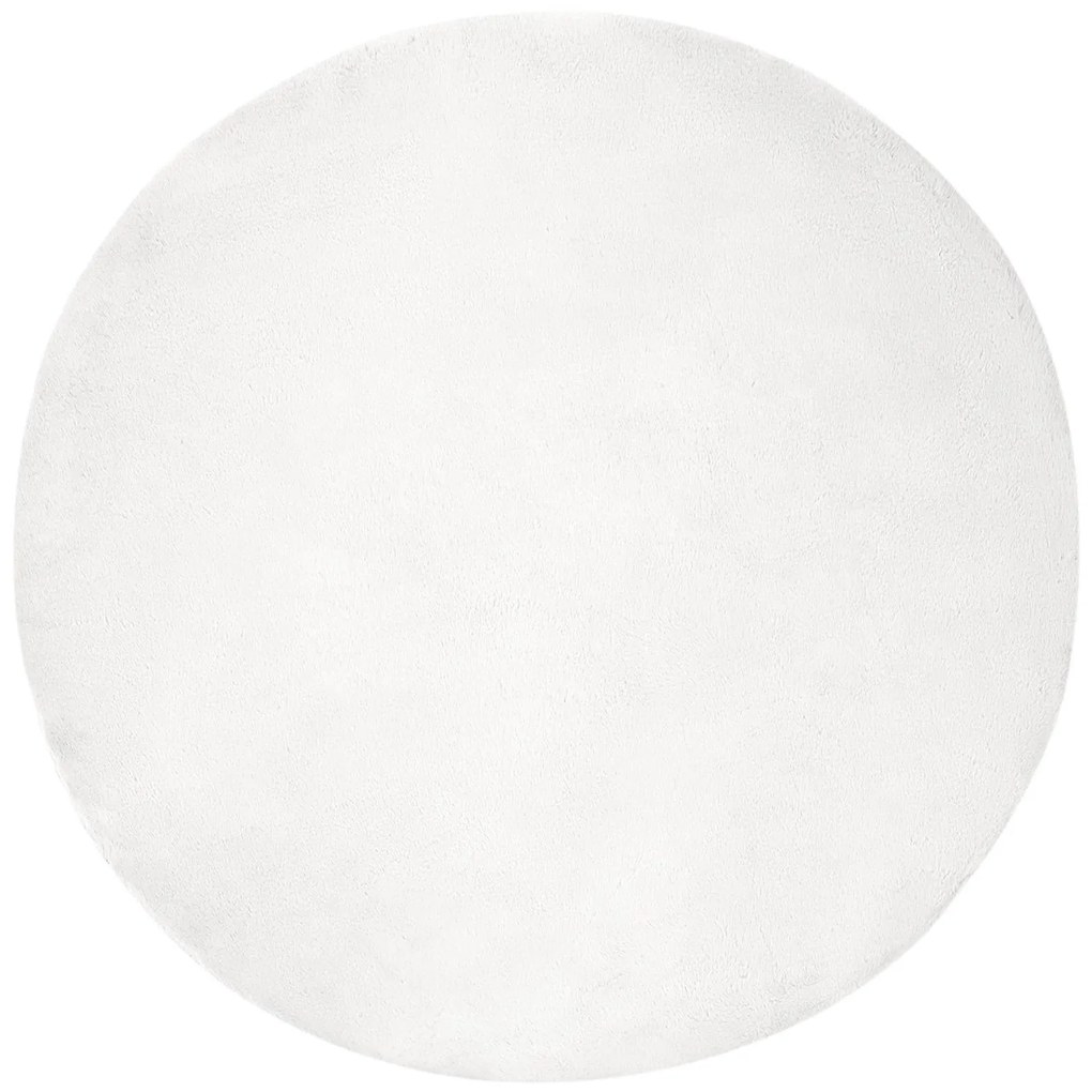 vidaXL Χαλιά Ψεύτικου Κουνελιού Olite Λευκό Ø 80 εκ. Πολυεστέρας