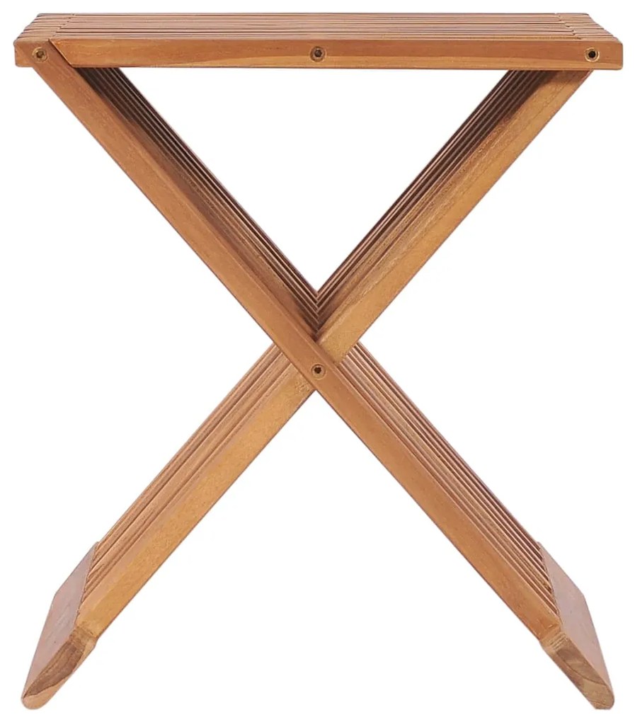 vidaXL Σκαμπό Πτυσσόμενο 40 x 32 x 45 εκ. από Μασίφ Ξύλο Teak