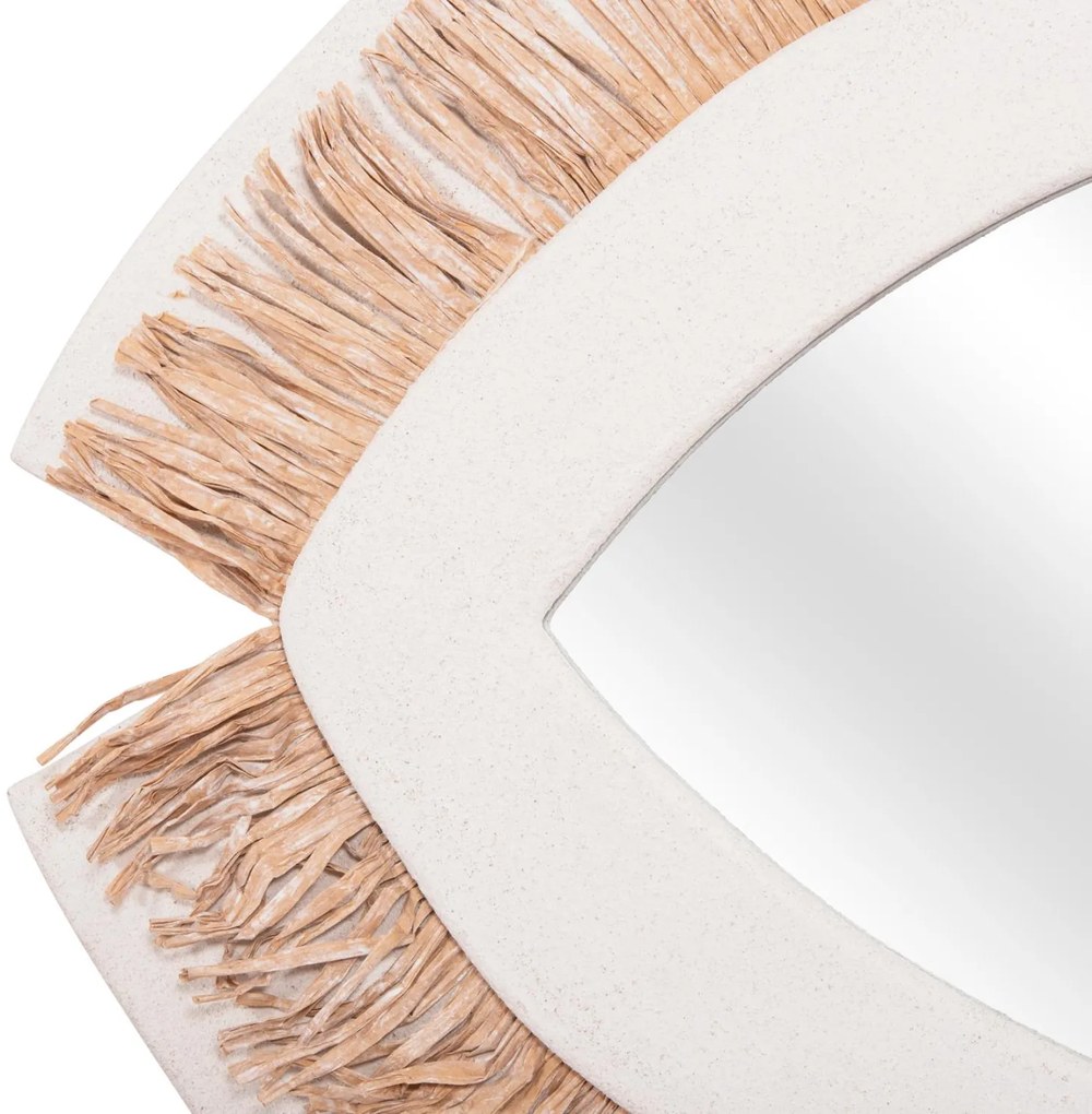 Καθρέπτης Τοίχου SANTORINI Mdf Υπόλευκο - Μπέζ 81x1,8x54Υ εκ. 81x1.8x54 εκ.