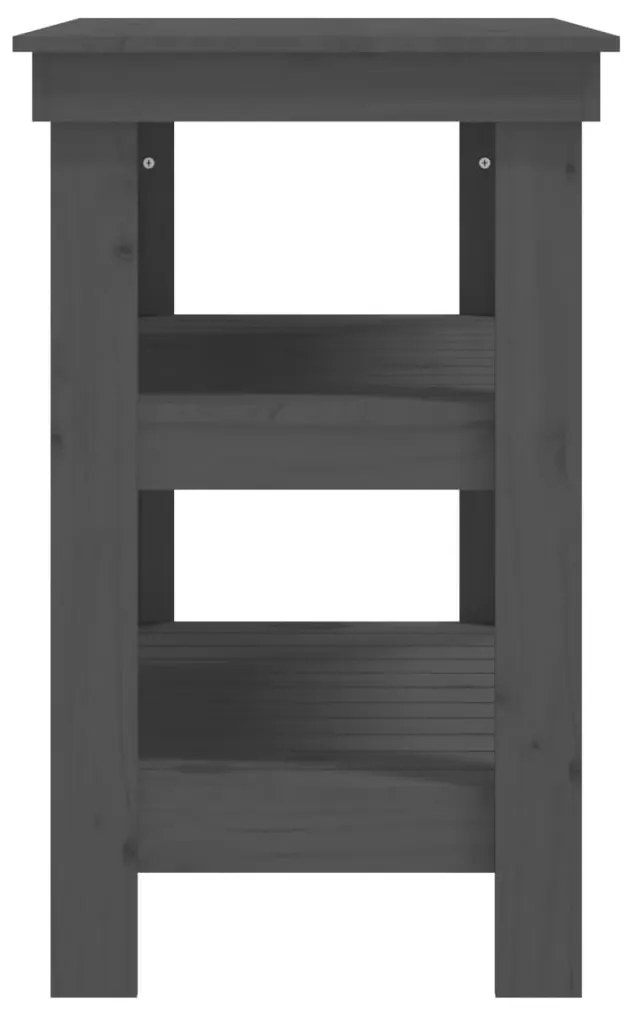 vidaXL Πάγκος Εργασίας Γκρι 78,5x50x80 εκ. από Μασίφ Ξύλο Πεύκου