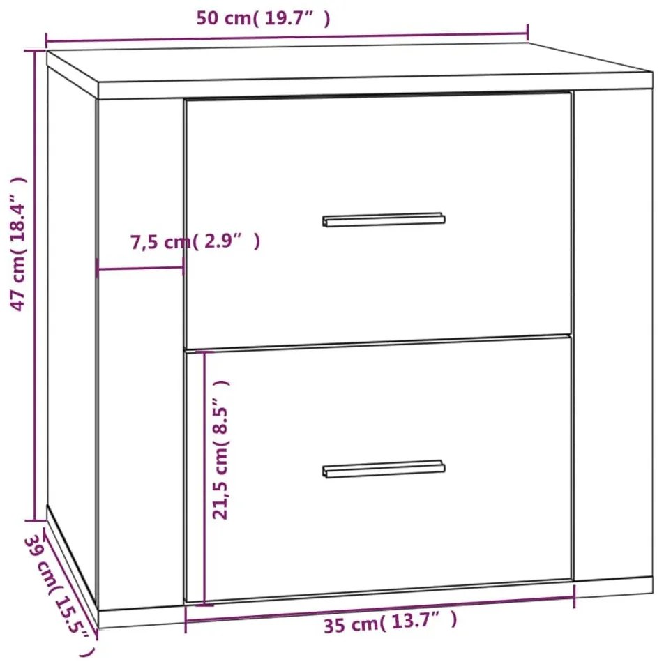 Κομοδίνο Γκρι Sonoma 50x39x47 εκ. - Γκρι