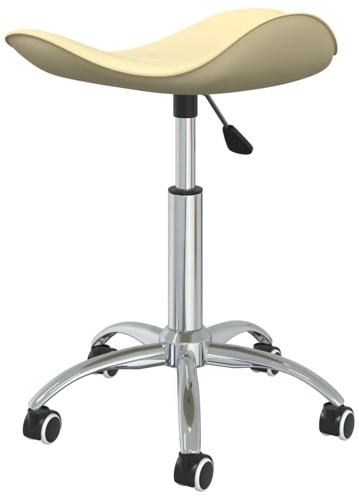 vidaXL Καρέκλα Τραπεζαρίας Περιστρεφόμενη Κρεμ από Συνθετικό Δέρμα