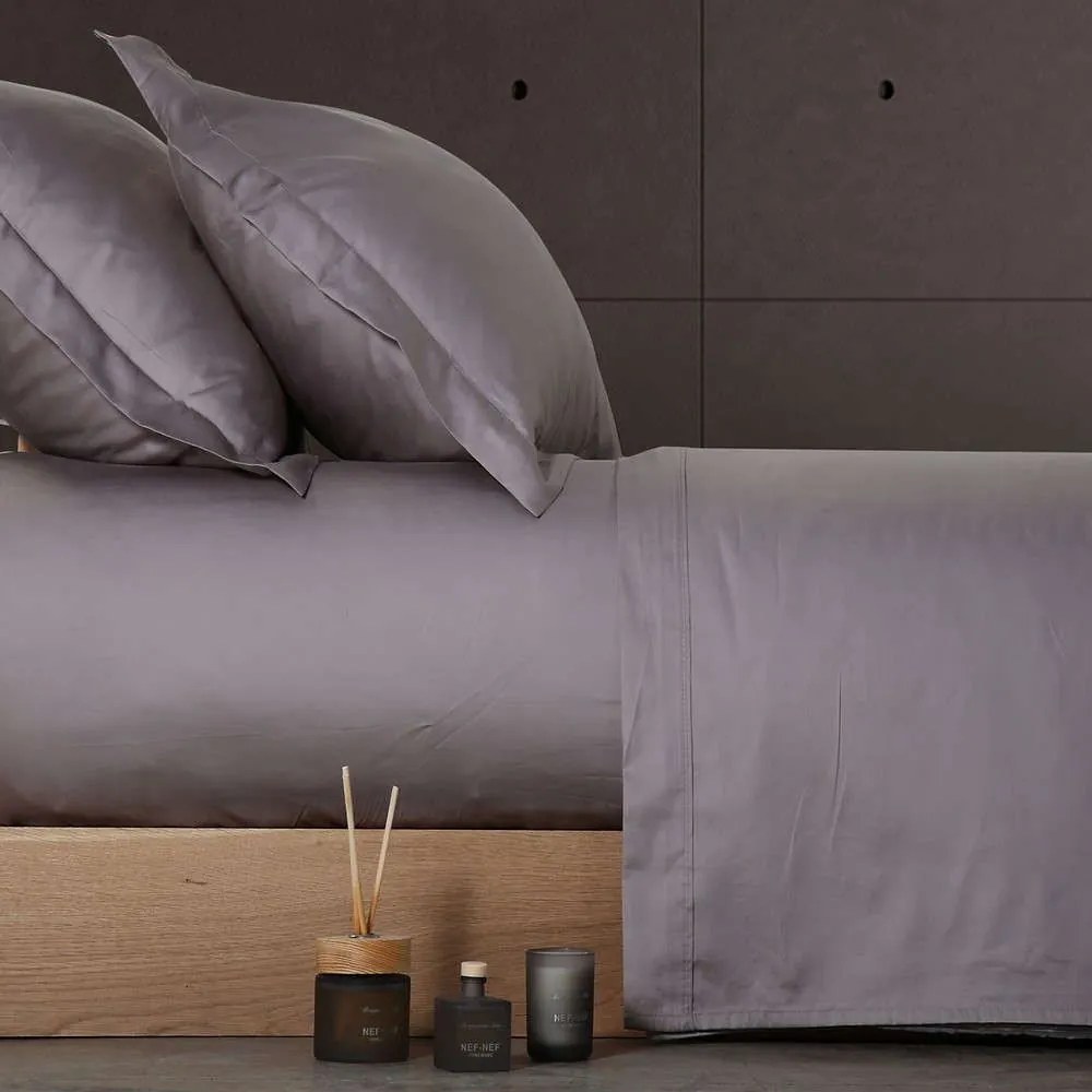 Σεντόνι Elements Anthracite Nef Nef Υπέρδιπλo 240x270cm Χωρίς Λάστιχο 100% Cotton Satin
