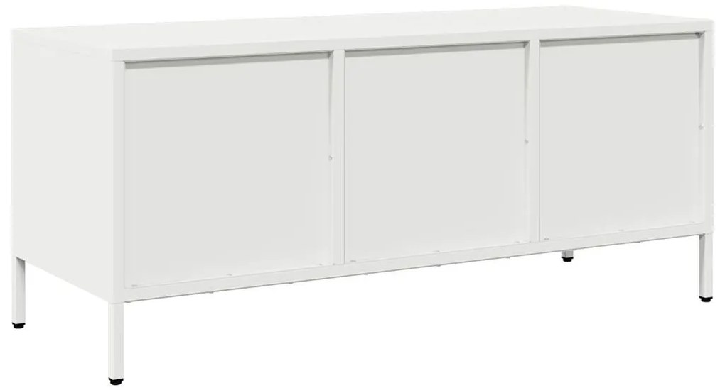 vidaXL Έπιπλο Τηλεόρασης Λευκό 101,5x39x43,5 εκ. Ατσάλι Ψυχρής Έλασης