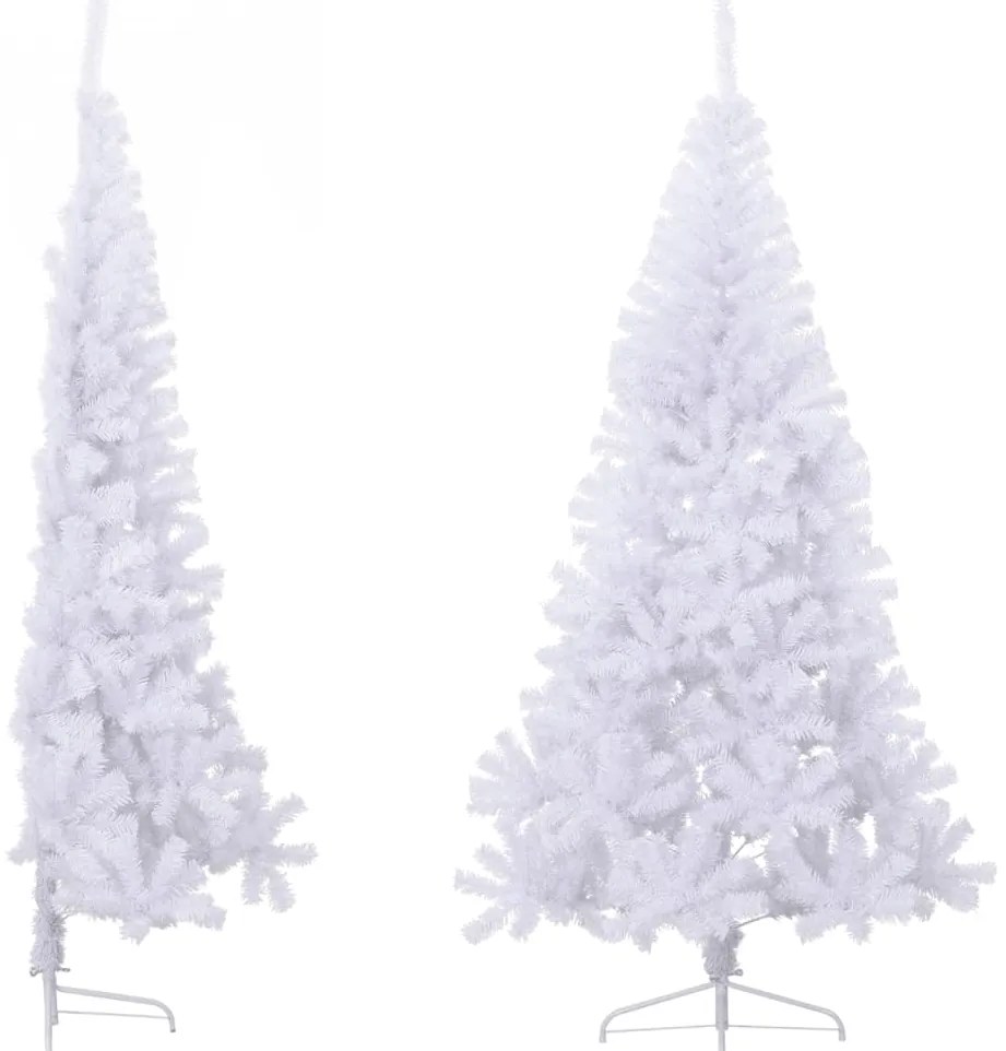 vidaXL Χριστουγεννιάτικο Δέντρο Τεχνητό Μισό Με Βάση Άσπρο 240 εκ. PVC