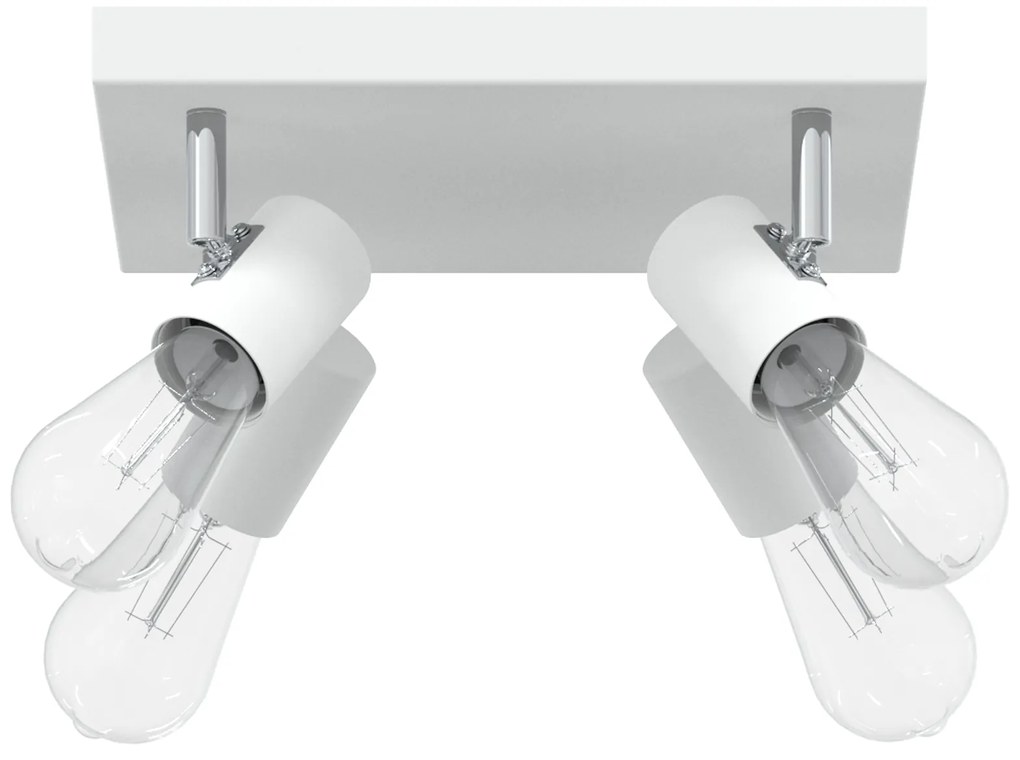 vidaXL Ceiling Spotlight 4 Way Adjustable Λευκό E27
