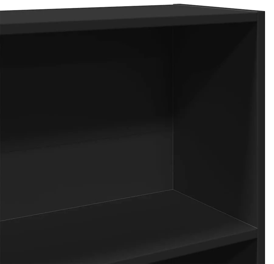 vidaXL Βιβλιοθήκη Μαύρη 80x24x143 εκ. από Επεξεργασμένο Ξύλο