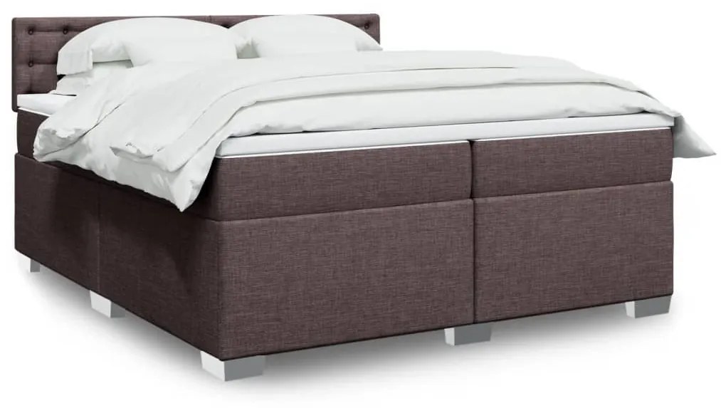 ΚΡΕΒΑΤΙ BOXSPRING ΜΕ ΣΤΡΩΜΑ ΣΚΟΥΡΟ ΚΑΦΕ 200X200 ΕΚ. ΥΦΑΣΜΑΤΙΝΟ 3286012