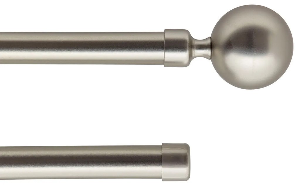 Κουρτινόξυλο Φ19mm Διπλό Επεκτεινόμενο 210-380cm Με Άκρα L-N Paloma Silver 796221099