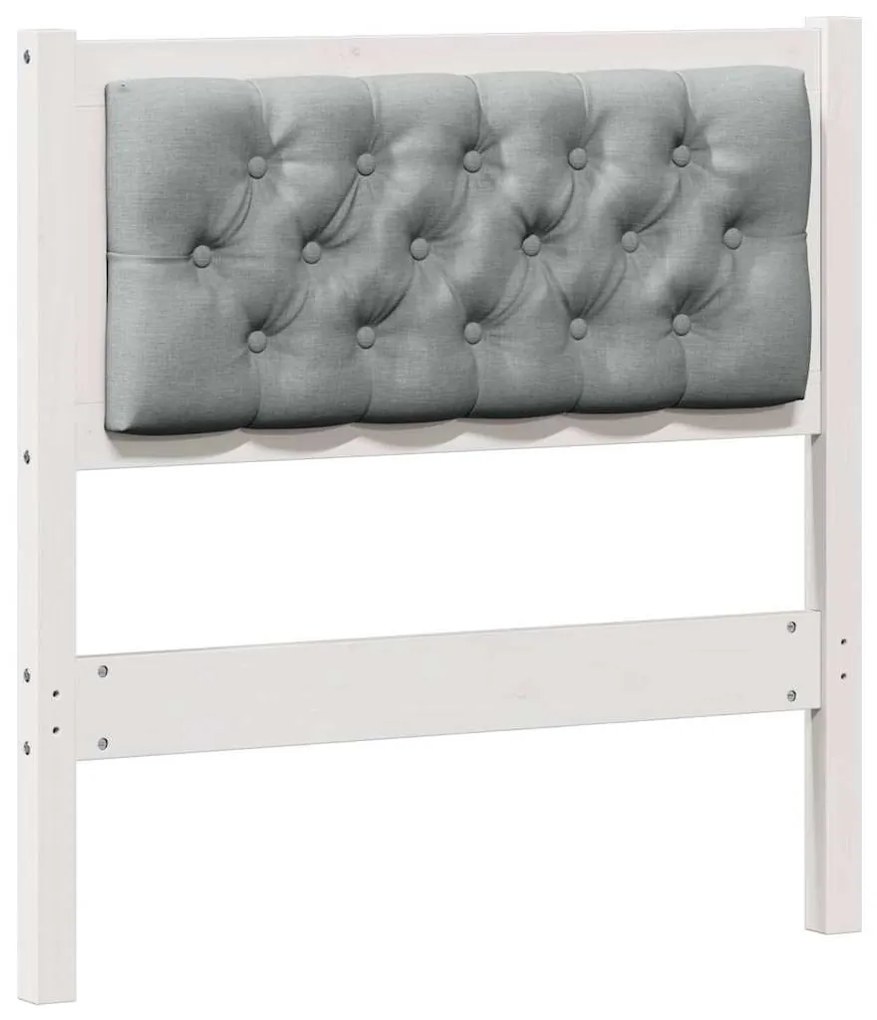 vidaXL Κεφαλάρι Άλλο Λευκό και ανοιχτό γκρι 80 cm Μασίφ ξύλο πεύκου