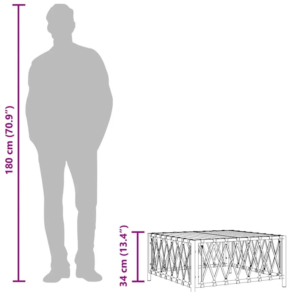 vidaXL Τραπέζι Κήπου Ανθρακί 70 x 70 x 34 εκ. από Πλεγμένο Ύφασμα