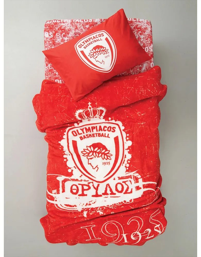 Κουβέρτα Παιδική Olympiacos Velour 3 Red Palamaiki Ημίδιπλο 160x220cm Πολυέστερ