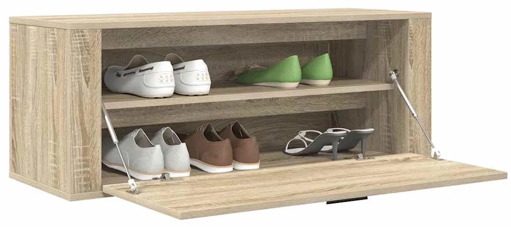 vidaXL Παπουτσοθήκη Επιτοίχια Sonoma Δρυς 100x35x38εκ Επεξ. Ξύλο