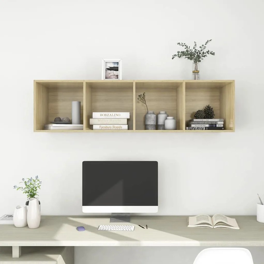 Έπιπλο Τηλεόρασης Κρεμαστό Δρυς 37x37x142,5 εκ. από Επεξ. Ξύλο 805492