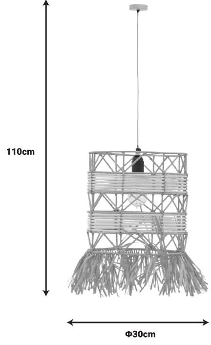 Φωτιστικό οροφής Crossio Inart E27 φυσικό Φ30x110εκ 33x33x72 εκ.