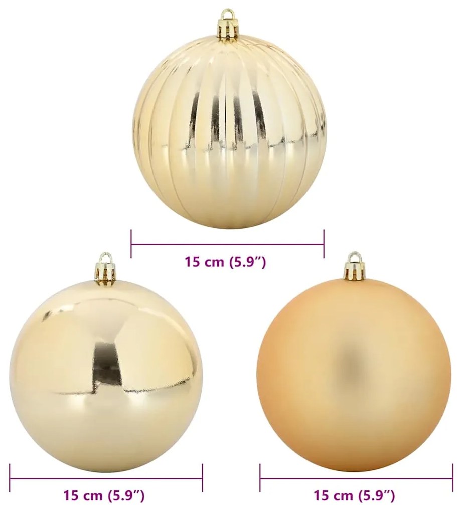 vidaXL Σετ Χριστουγεννιάτικων Στρογγυλών Μπαλίτσων 9 pcs Χρυσό