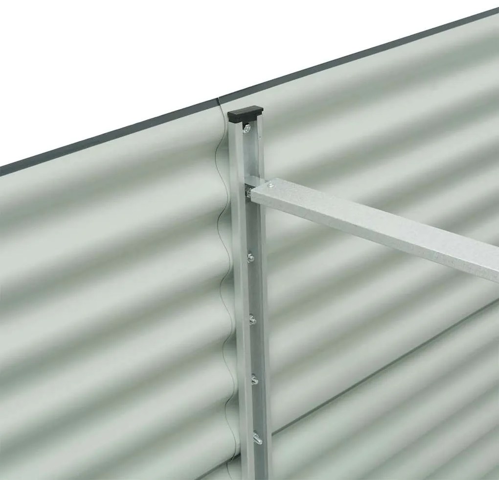 vidaXL Ζαρντινιέρα Υπερυψωμένη Γκρι 240x80x81 εκ. Γαλβανισμ. Χάλυβας